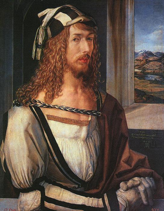 Self Portrait with Gloves, Albrecht Durer